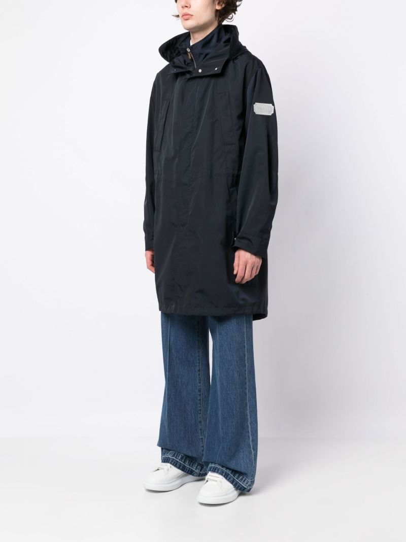 Navy Couture Hooded Parka Coat