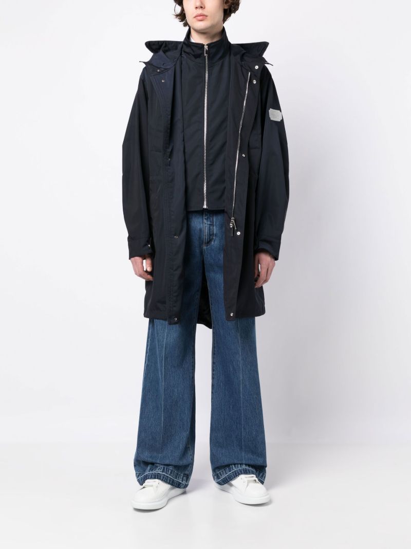 Navy Couture Hooded Parka Coat