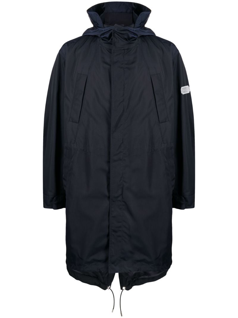 Navy Couture Hooded Parka Coat