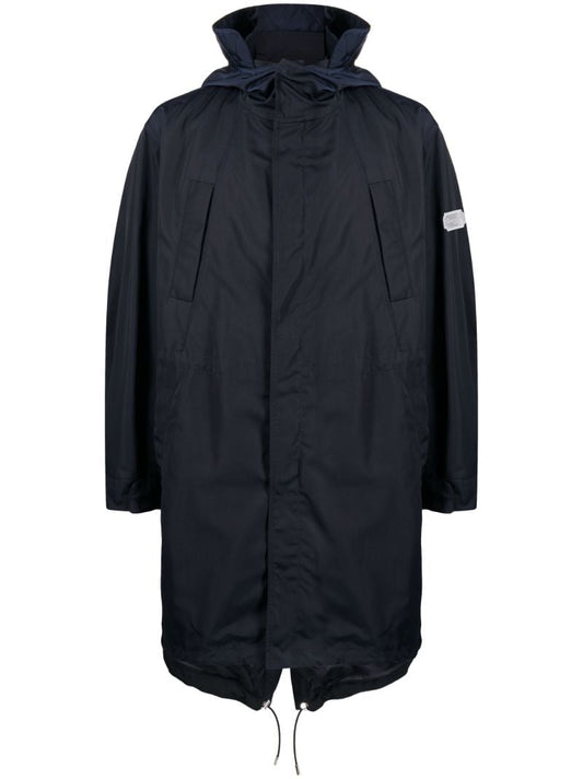 Navy Couture Hooded Parka Coat