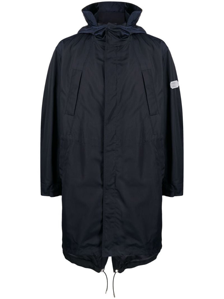 Navy Couture Hooded Parka Coat