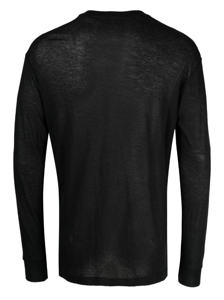 Black Circle Print Long-sleeved T-shirt