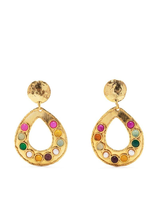 Gold-plated Thalita Crystal Drop Earrings