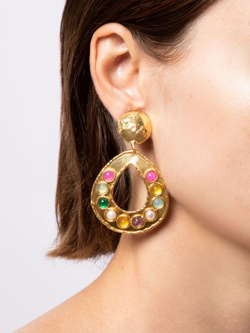 Gold-plated Thalita Crystal Drop Earrings