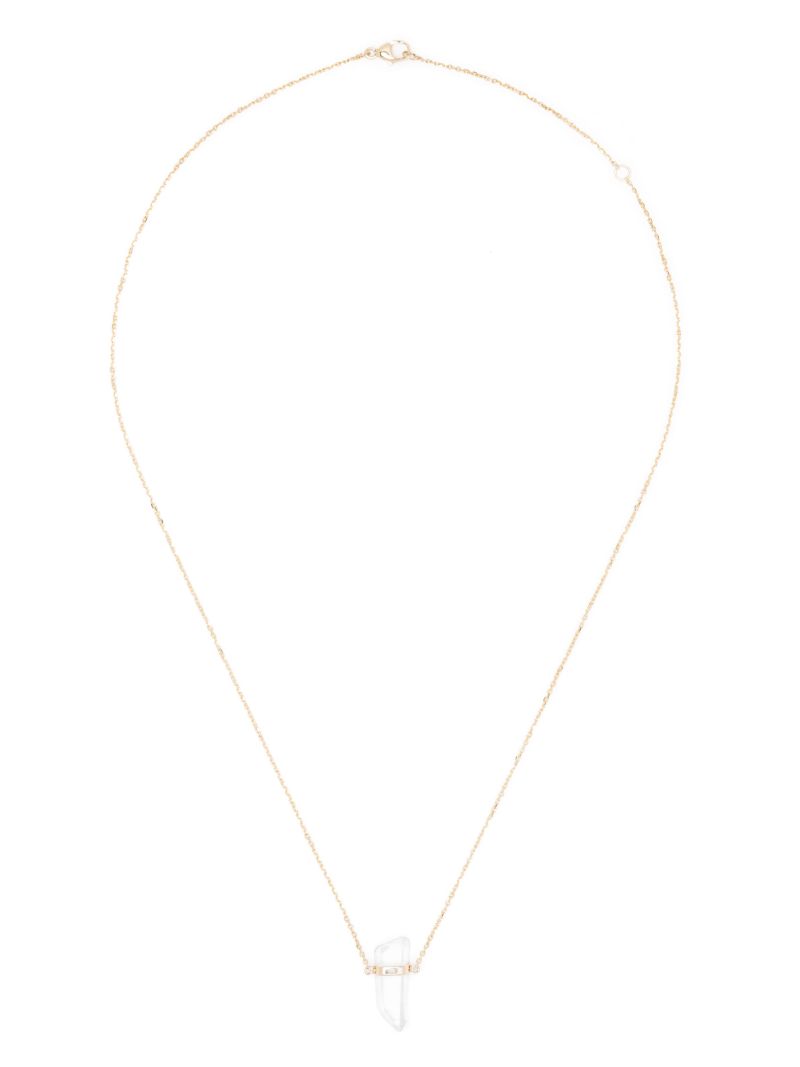 14k Yellow Gold Quartz Necklace