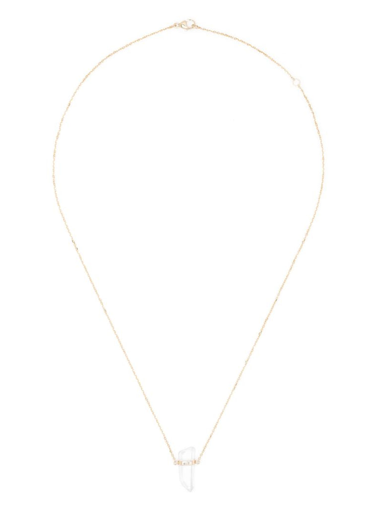 14k Yellow Gold Quartz Necklace