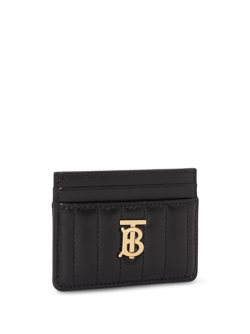 Black Quilted Leather Lola Card Case