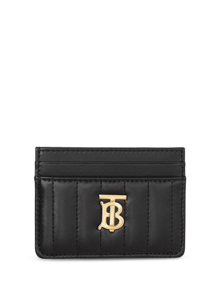 Black Quilted Leather Lola Card Case