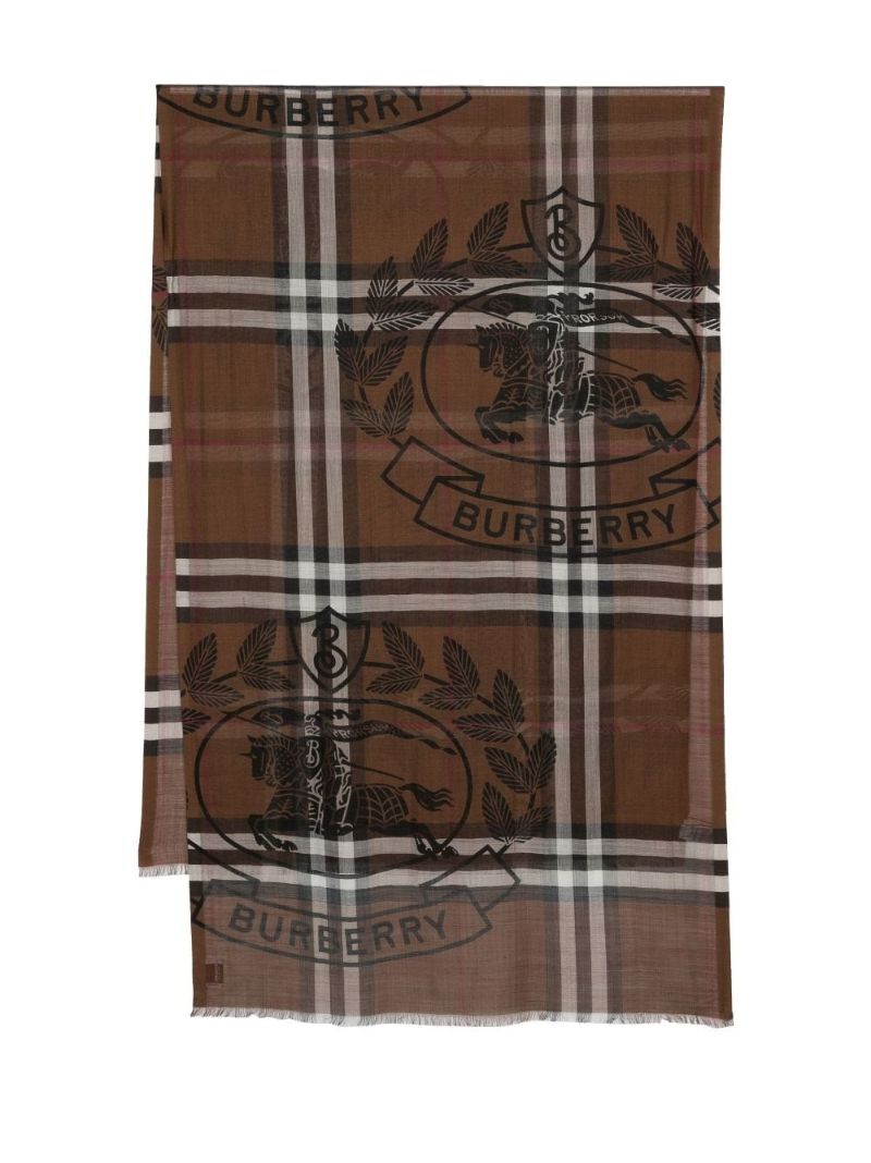 Brown Montage Print Scarf