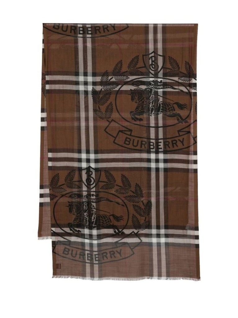Brown Montage Print Scarf