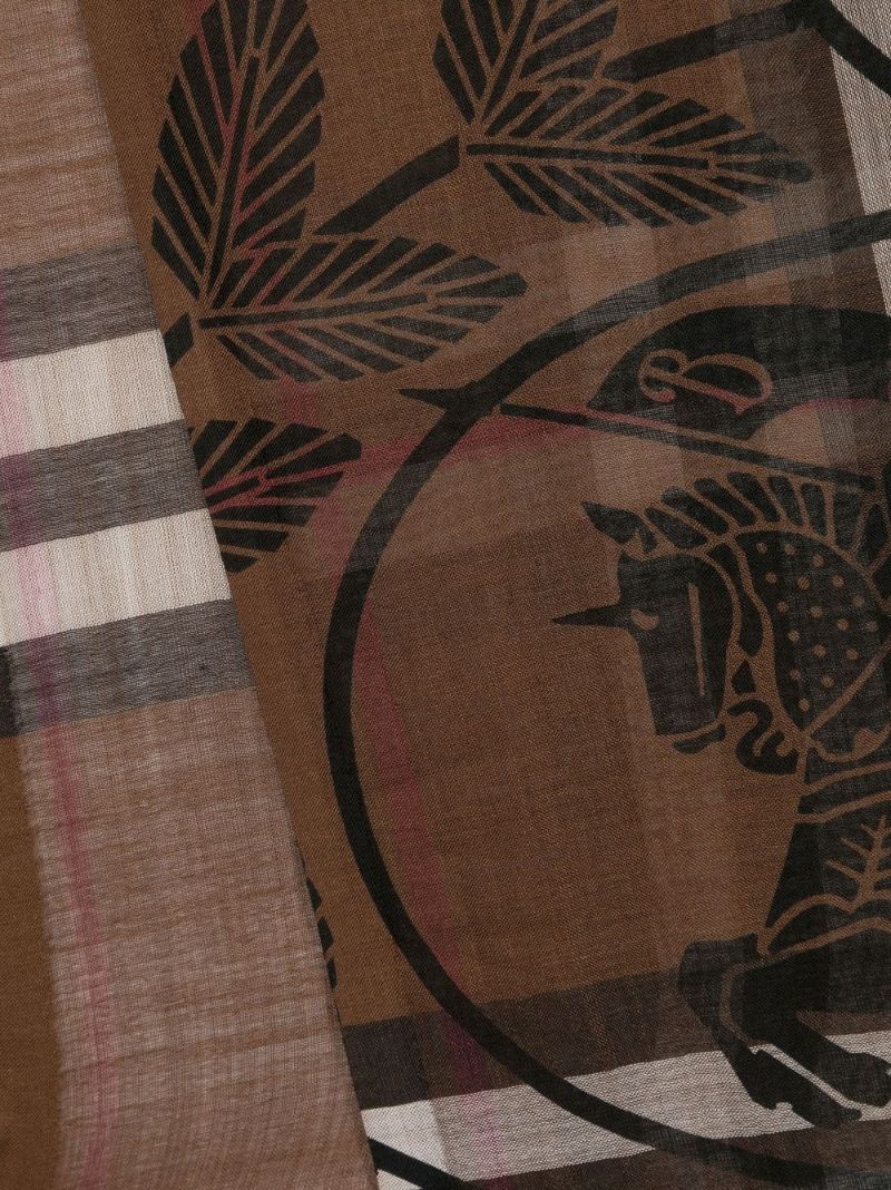 Brown Montage Print Scarf