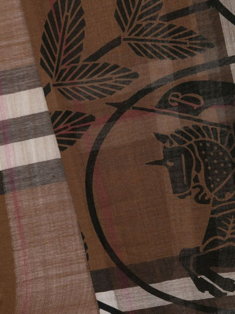 Brown Montage Print Scarf