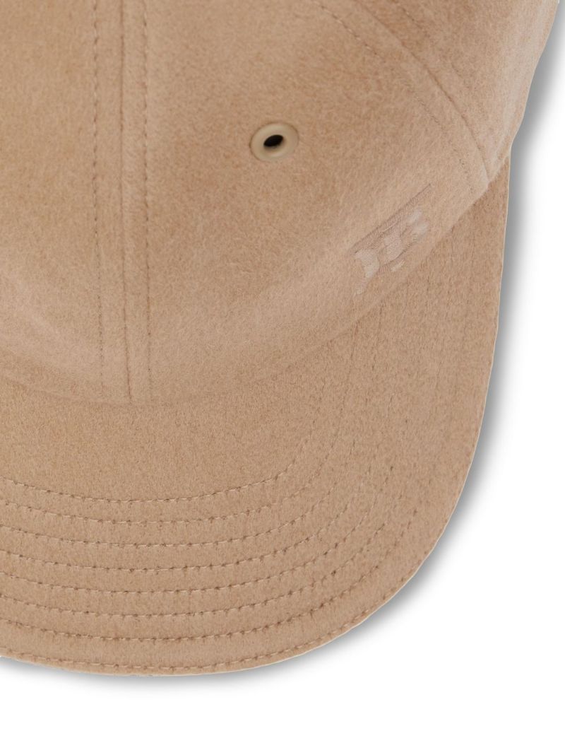 Neutral Embroidered Monogram Cashmere Cap