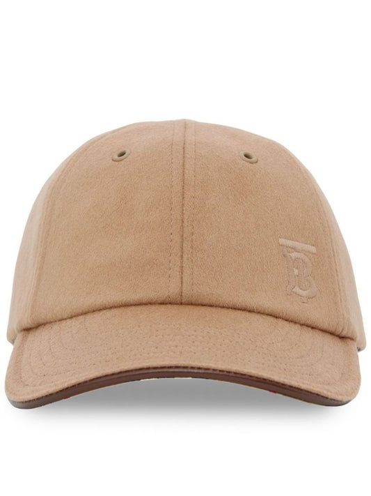 Neutral Embroidered Monogram Cashmere Cap