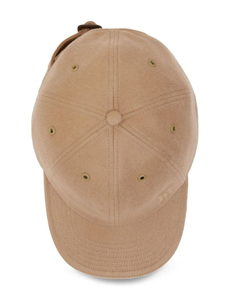 Neutral Embroidered Monogram Cashmere Cap