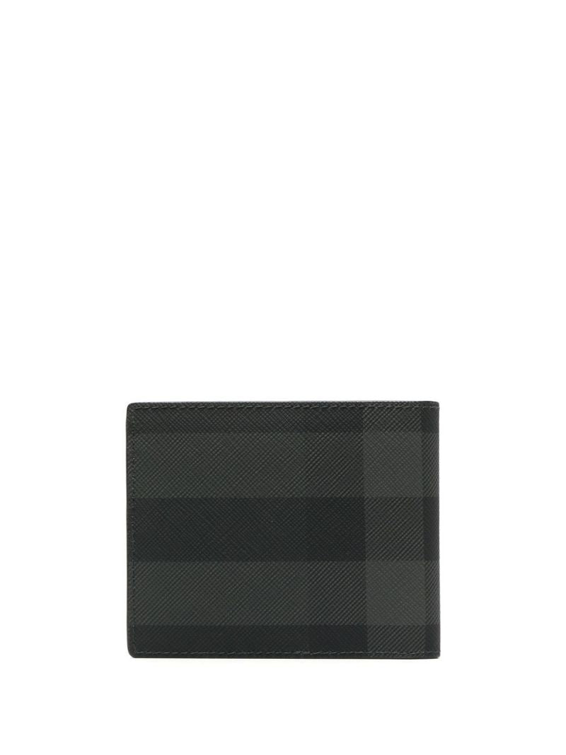 Black Core Check Leather Bi-fold Wallet