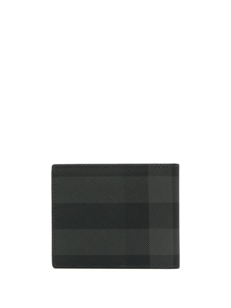 Black Core Check Leather Bi-fold Wallet