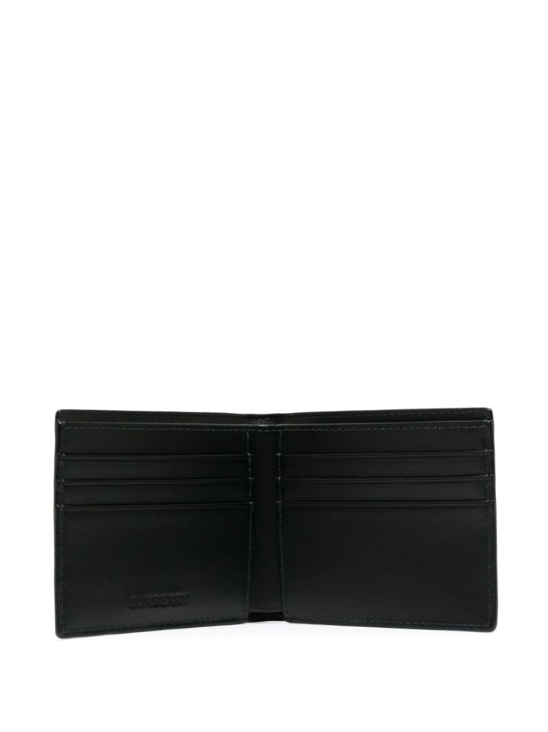 Black Core Check Leather Bi-fold Wallet