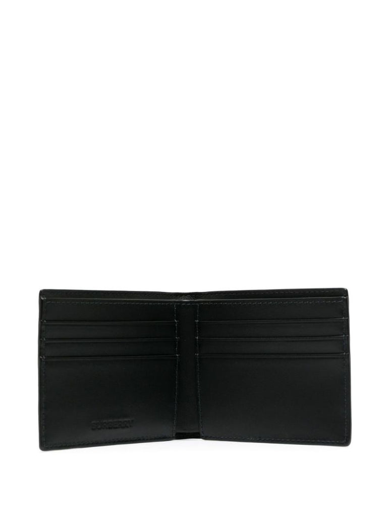 Black Core Check Leather Bi-fold Wallet