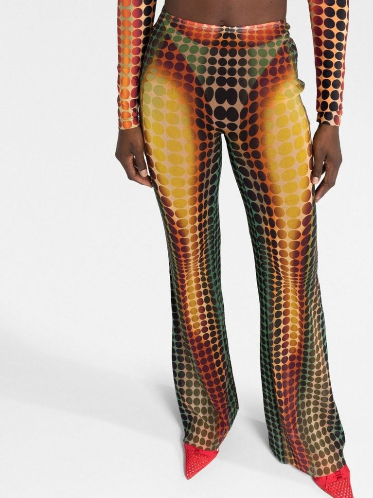 Orange the Brown Dots Print Trousers