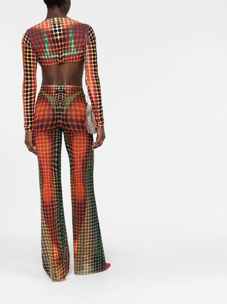 Orange the Brown Dots Print Trousers