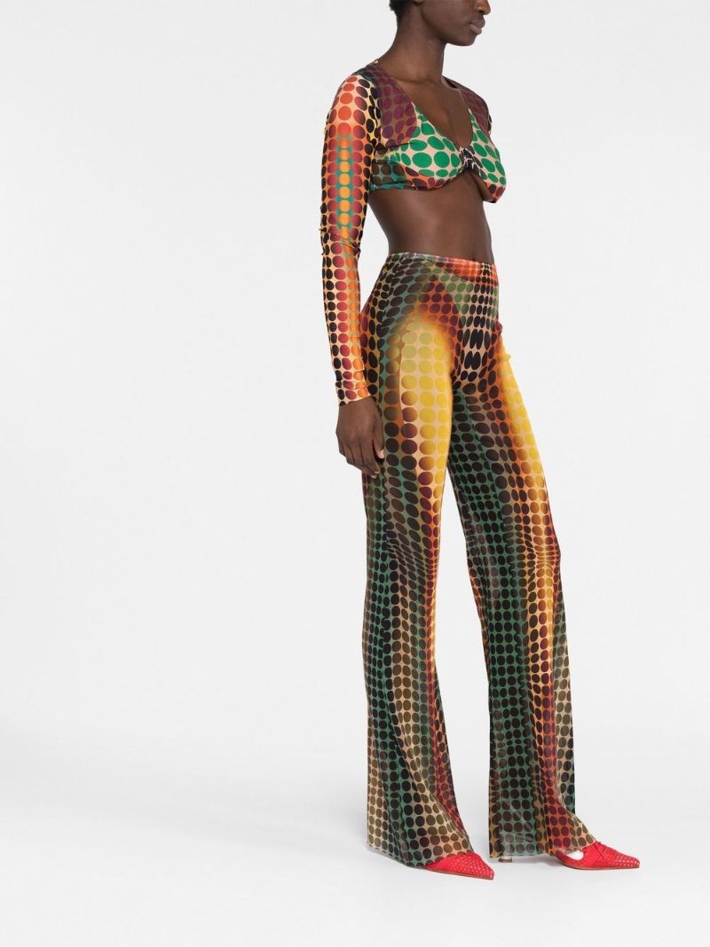 Orange the Brown Dots Print Trousers