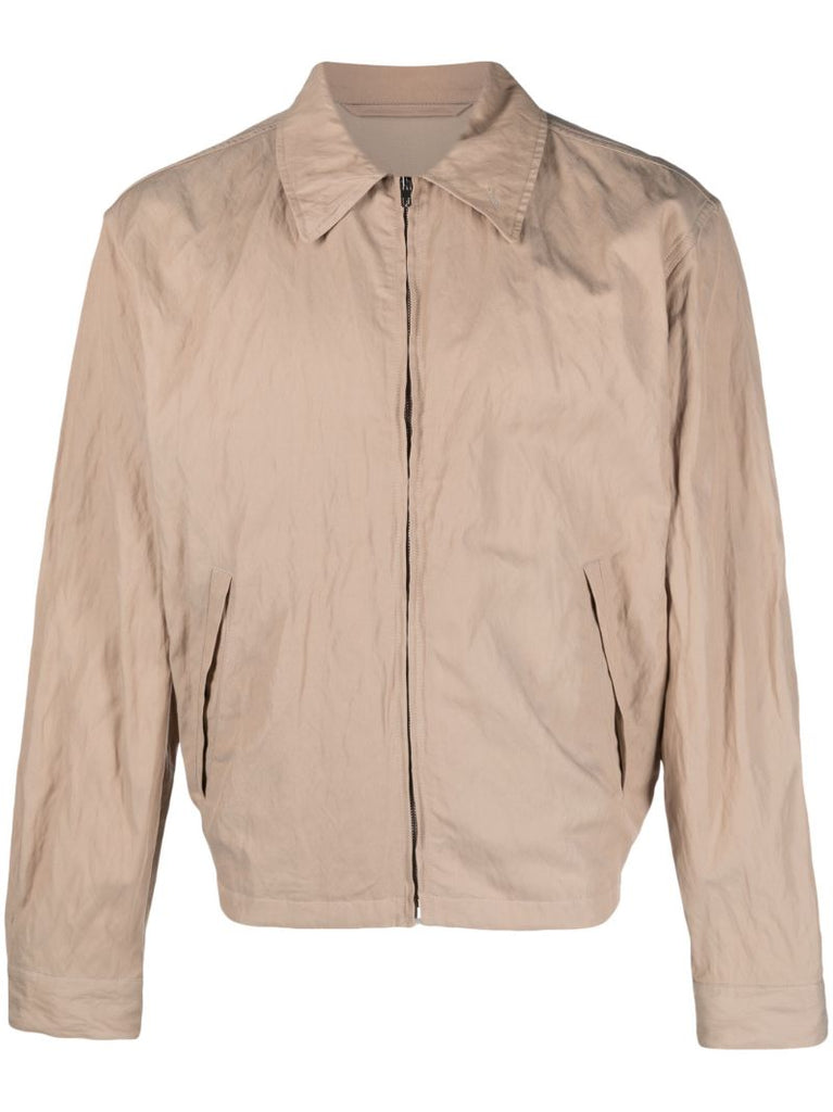 Neutral Zip-up Shirt Jacket