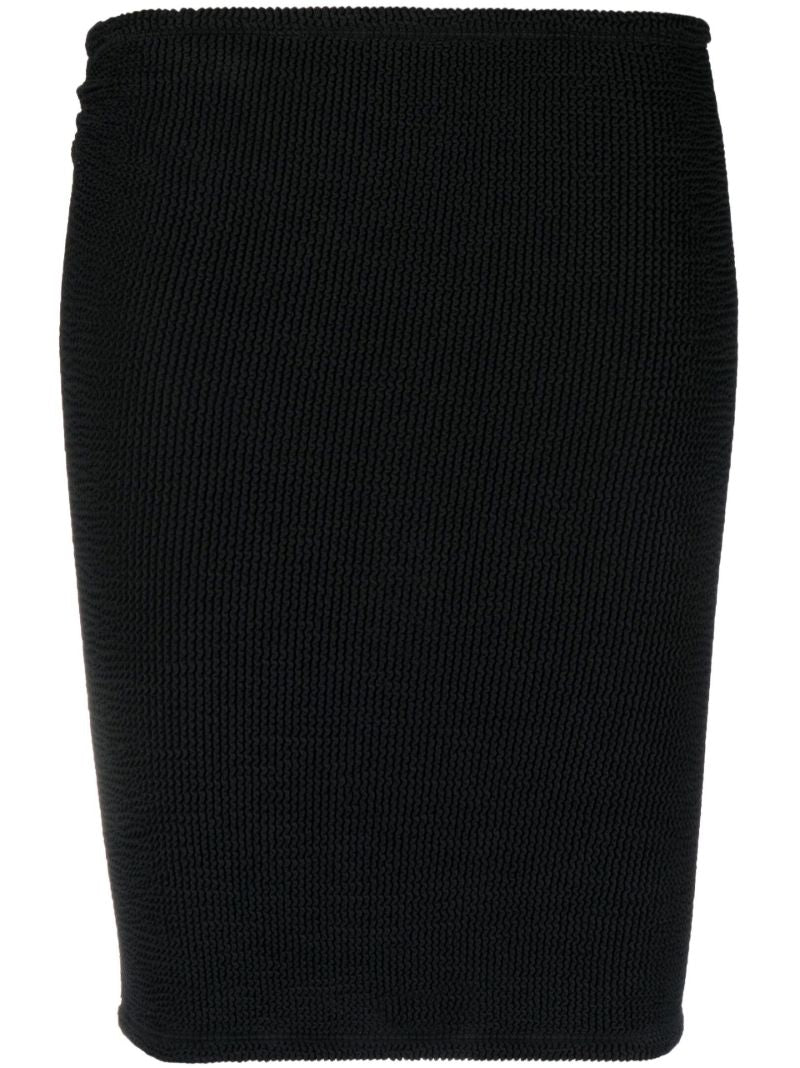 Black Crinkled Mini Skirt