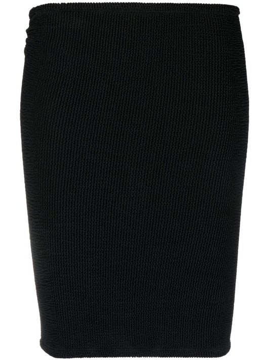 Black Crinkled Mini Skirt
