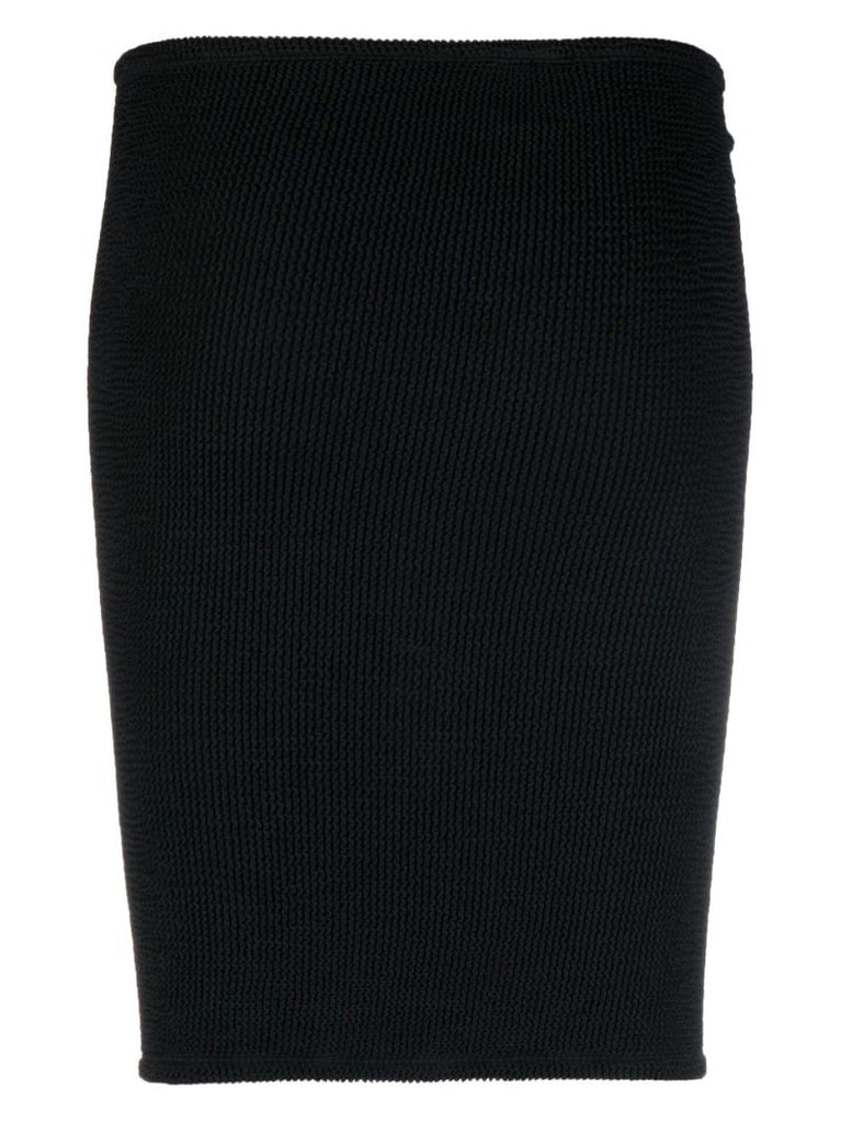 Black Crinkled Mini Skirt