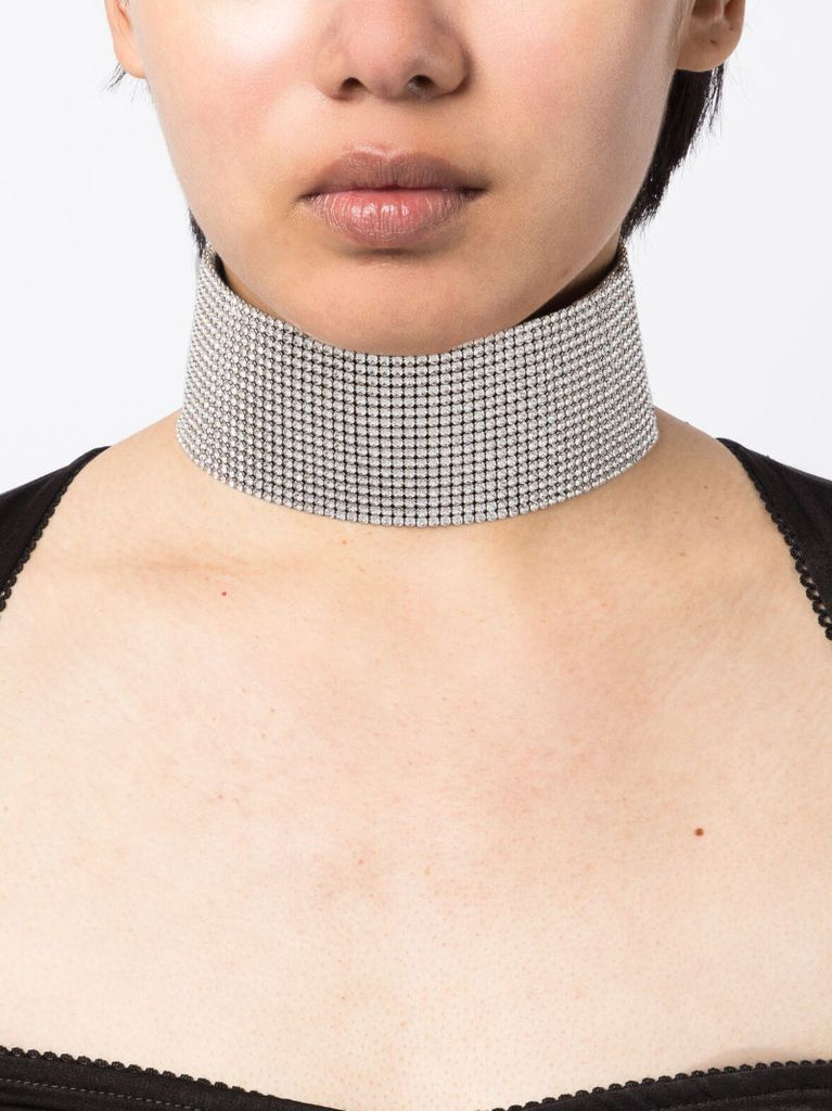 Silver-tone Kim Crystal Mesh Coker