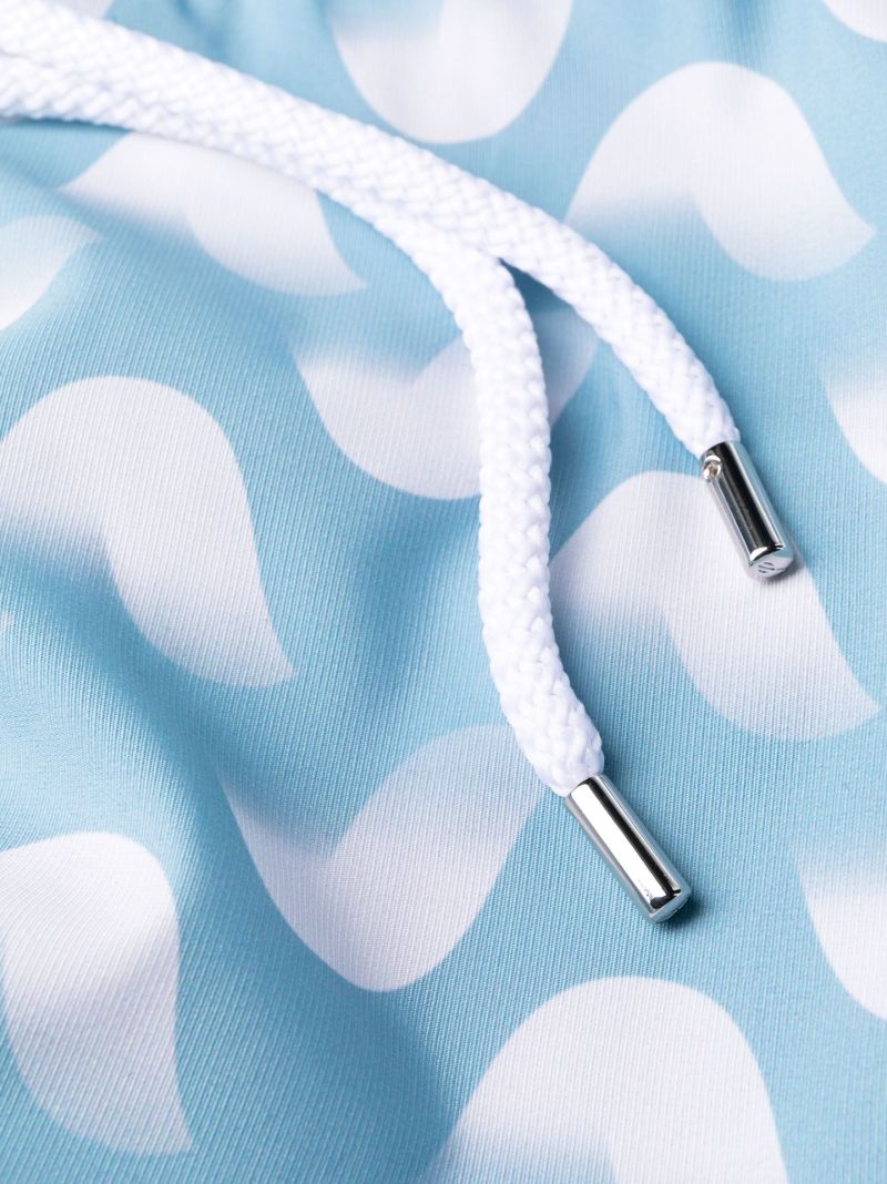Blue Wave Print Swim Shorts
