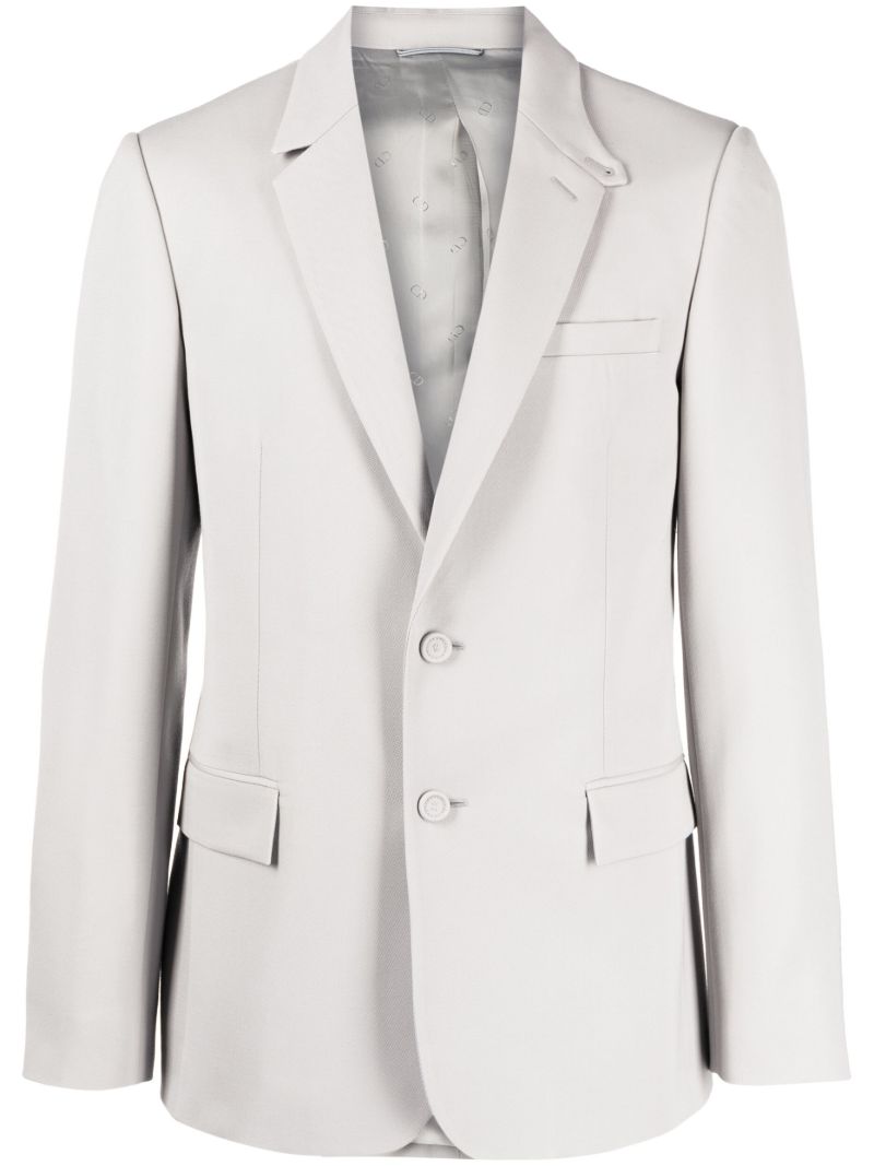 Grey Single-breasted Virgin Wool Blazer