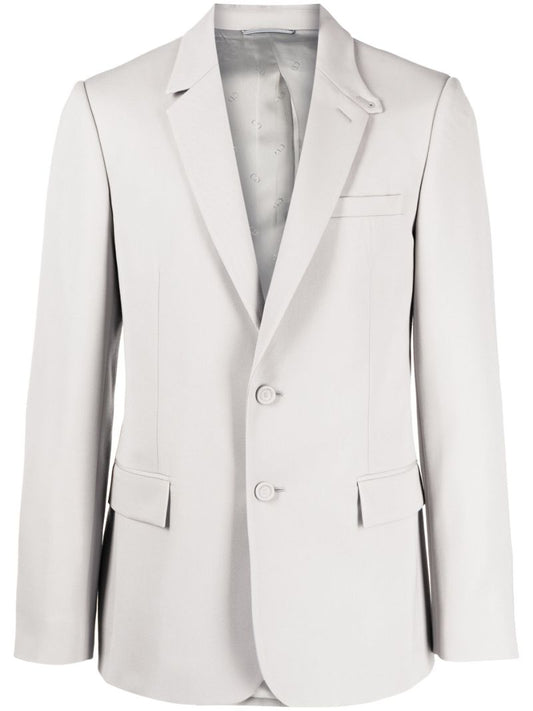Grey Single-breasted Virgin Wool Blazer
