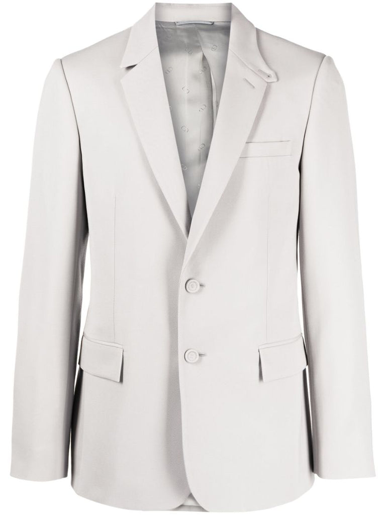 Grey Single-breasted Virgin Wool Blazer