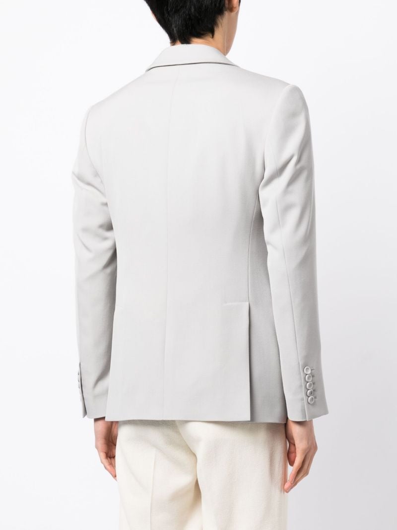 Grey Single-breasted Virgin Wool Blazer