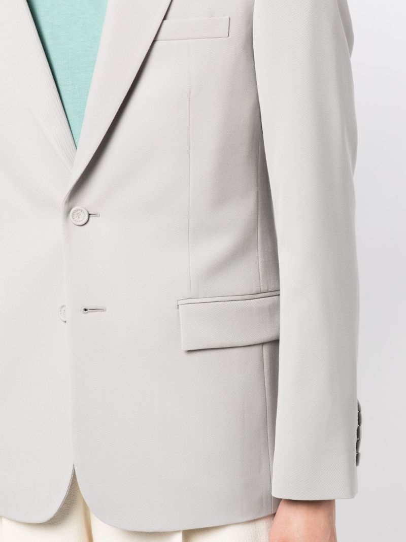 Grey Single-breasted Virgin Wool Blazer