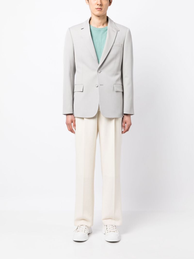 Grey Single-breasted Virgin Wool Blazer