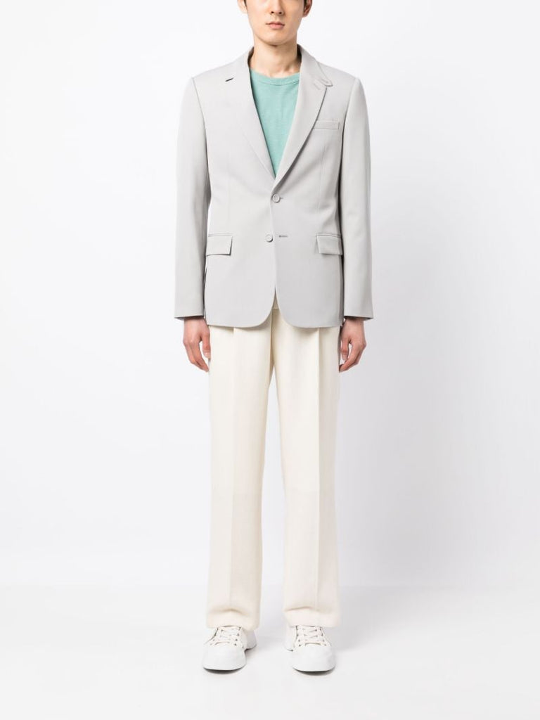Grey Single-breasted Virgin Wool Blazer