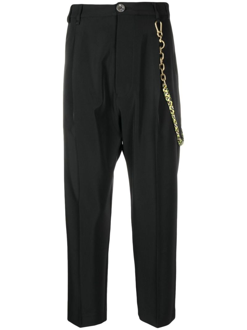 Black Pleated Tapered Trousers