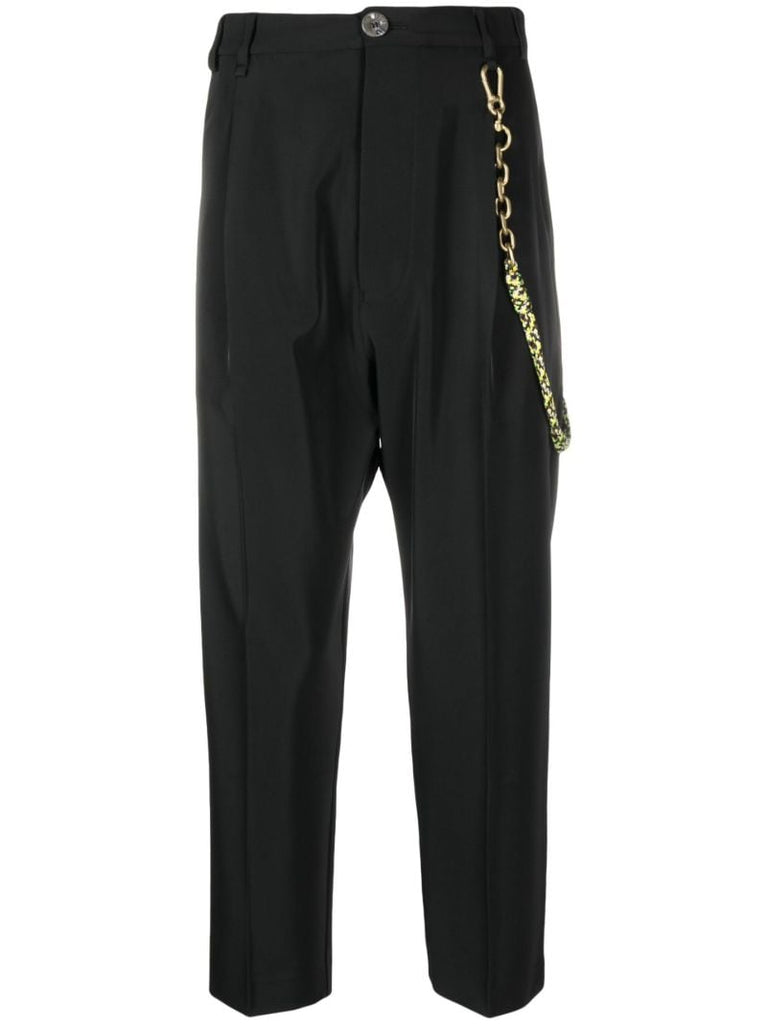 Black Pleated Tapered Trousers