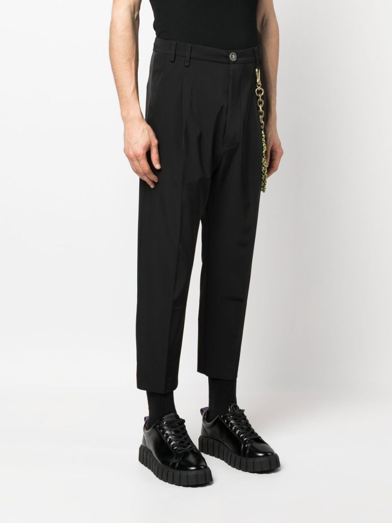 Black Pleated Tapered Trousers