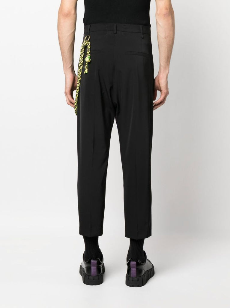 Black Pleated Tapered Trousers