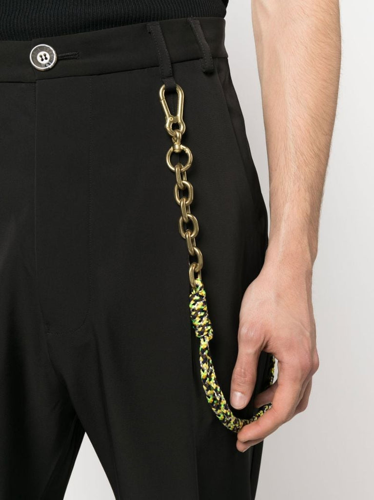 Black Pleated Tapered Trousers