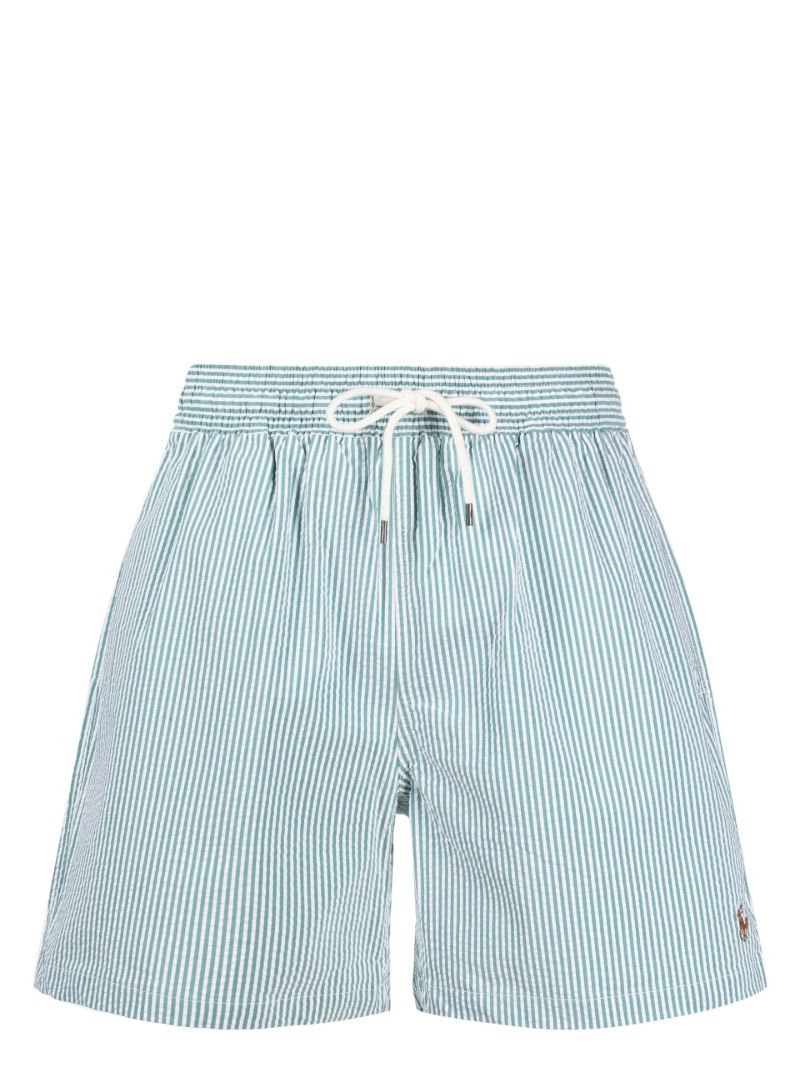 Green Traveler Striped Swim Shorts