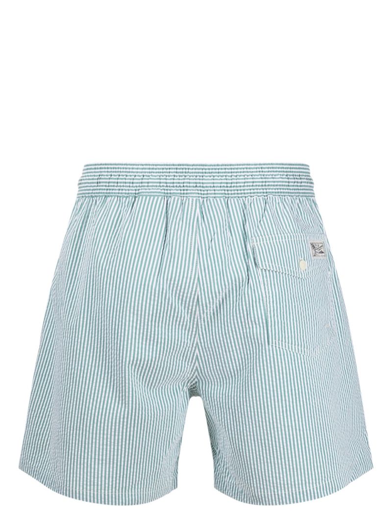 Green Traveler Striped Swim Shorts
