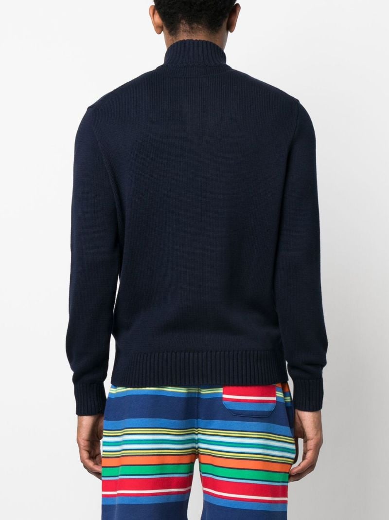 Blue Cotton Polo Pony Sweater