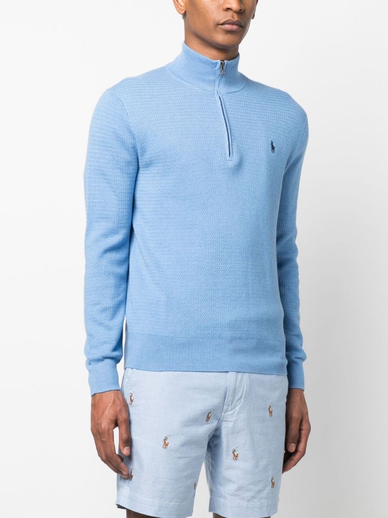 Blue Cotton Polo Pony Jumper