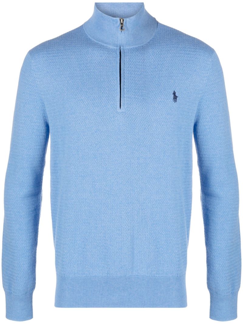 Blue Cotton Polo Pony Jumper