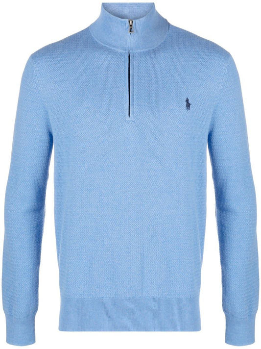 Blue Cotton Polo Pony Jumper